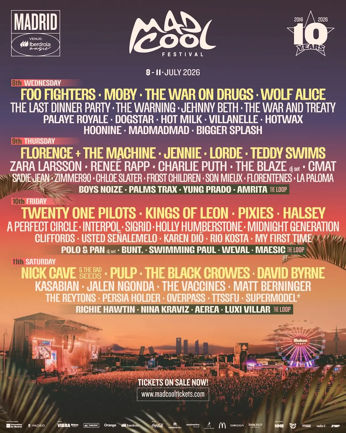 Foto 1 de Mad Cool Festival 2026: Cartel, Entradas y Guía